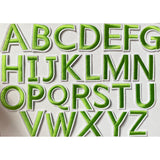 Green Alphabet Iron On Patches