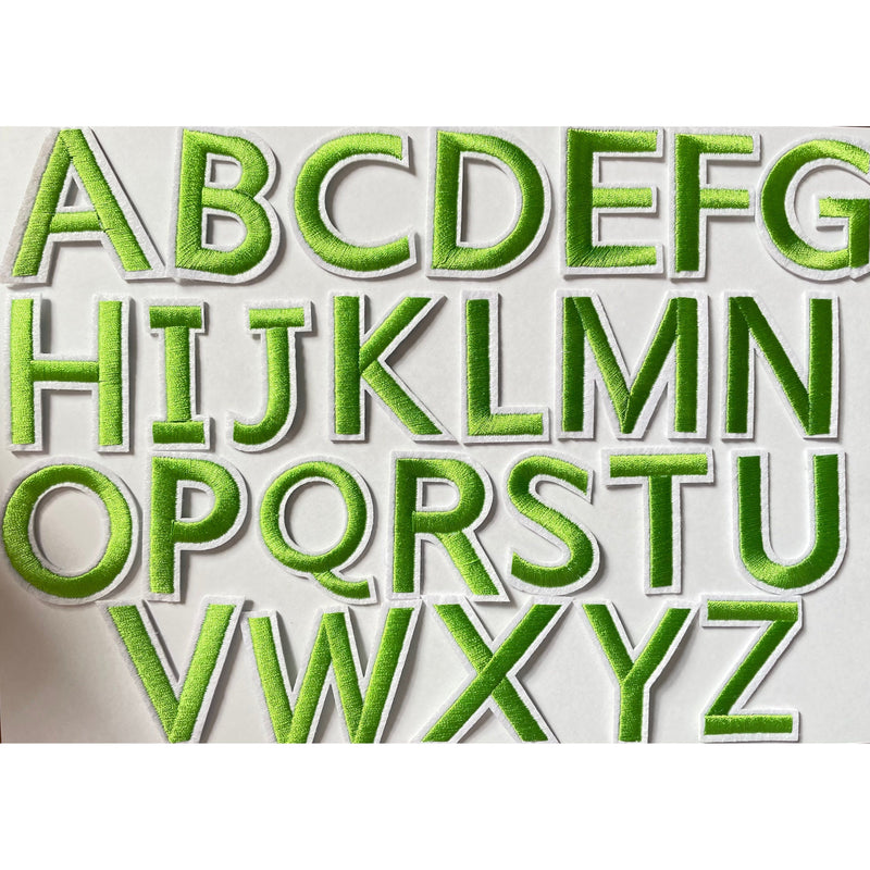 Green Alphabet Iron On Patches