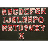 Alphabet Iron On Patches - Red & White