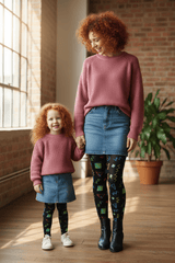 80’s Curtain Design - Adult Organic Tights - Slugs & Snails