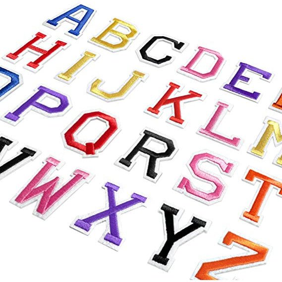 Alphabet Iron On Patches - Varsity Letters 2 - Slugs & Snails