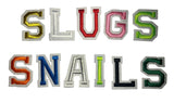 Alphabet Iron On Patches - Varsity Letters Large 5cm - Slugs & Snails