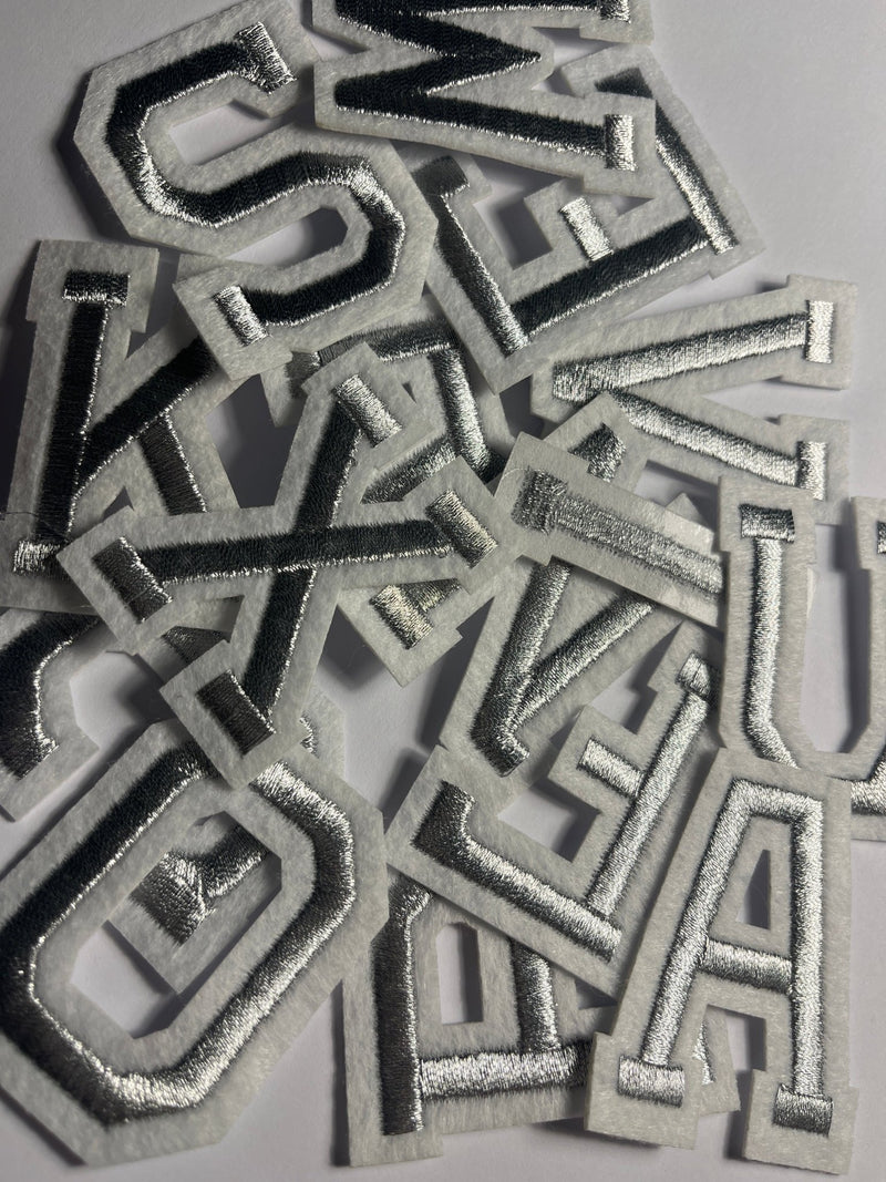 Alphabet Iron On Patches - Varsity Letters Large 5cm - Slugs & Snails