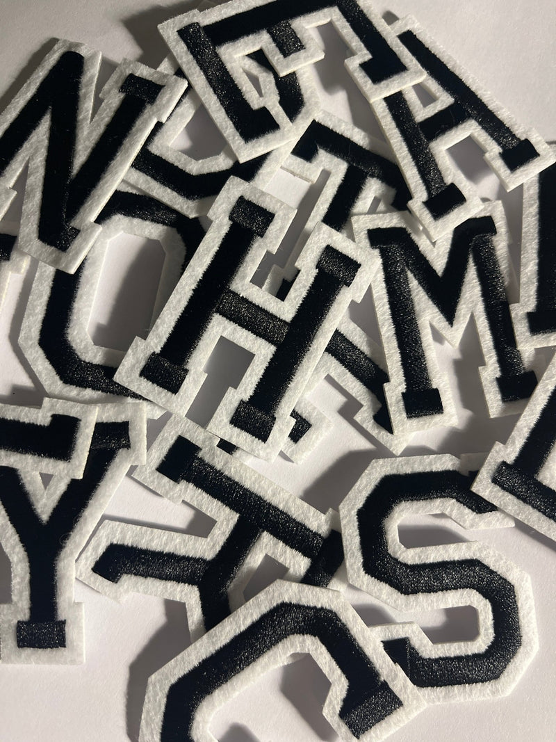 Alphabet Iron On Patches - Varsity Letters Large 5cm - Slugs & Snails