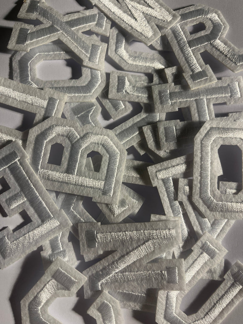 Alphabet Iron On Patches - Varsity Letters Large 5cm - Slugs & Snails