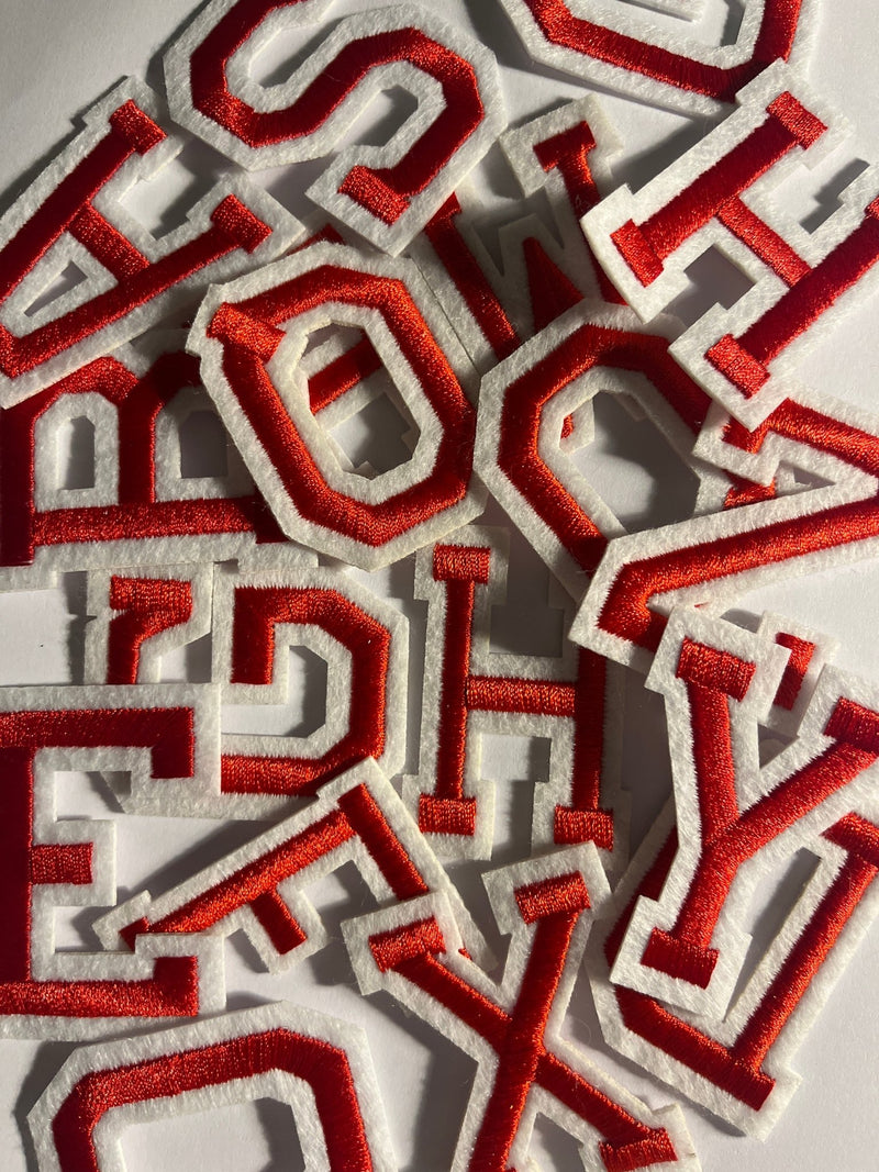 Alphabet Iron On Patches - Varsity Letters Large 5cm - Slugs & Snails