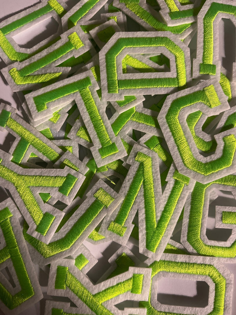 Alphabet Iron On Patches - Varsity Letters Large 5cm - Slugs & Snails