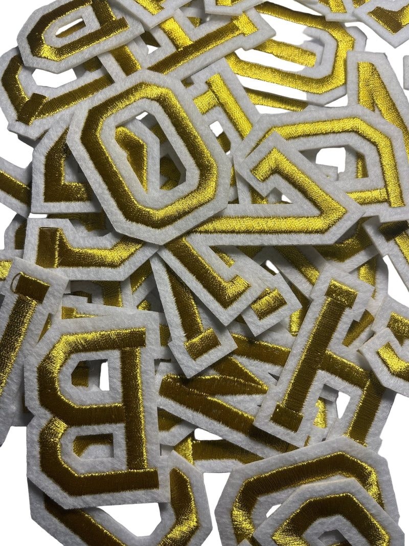 Alphabet Iron On Patches - Varsity Letters Large 5cm - Slugs & Snails