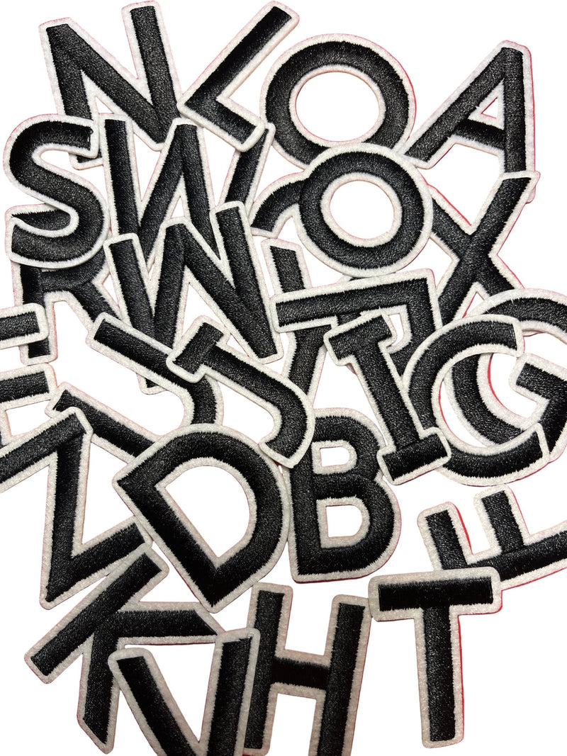 Alphabet Iron On Patches - Varsity Letters Medium 3.7cm - Slugs & Snails