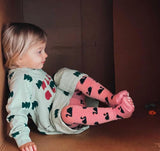 Black Swan Kids Organic Tights - Black Swans on Pink - Slugs & Snails