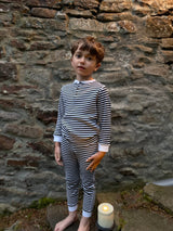 Black & White Candy Stripe Waffle Cotton Set - Slugs & Snails