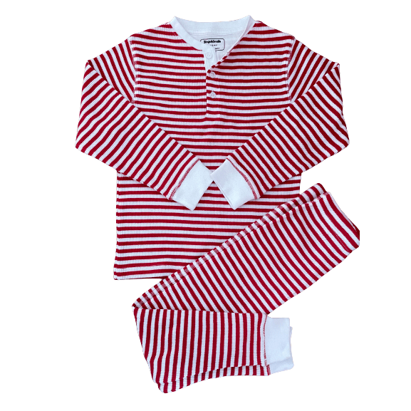 Candy Stripe Waffle Cotton Set - Slugs & Snails