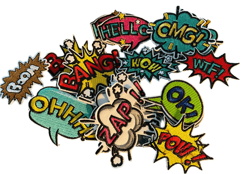 Cartoon Speech Bubble Iron on Patches - Slugs & Snails