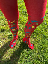 Dino Organic Cotton Adult Tights - Dinosaur Design - Slugs & Snails