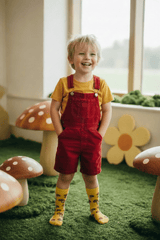 FunGuy Organic Knee Socks - Mushroom Toadstool Design - Kids Sizes - Slugs & Snails