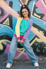 Neon 90's Organic Raglan Sleeve Terry Toweling Jumper - Slugs & Snails