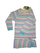 Pastel Candy Stripe, Organic Raglan Sleeve Waffle Cotton Set - Slugs & Snails