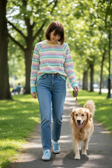 Pastel Candy Stripe, Organic Raglan Sleeve Waffle Cotton Set - Slugs & Snails