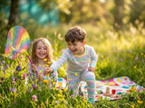 Pastel Candy Stripe, Organic Raglan Sleeve Waffle Cotton Set - Slugs & Snails