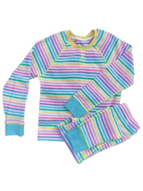 PRE ORDER (Delivery End of OCTOBER) Pastel Candy Stripe, Raglan Sleeve Waffle Cotton Set - Slugs & Snails