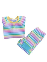 PRE ORDER (Delivery End of OCTOBER) Pastel Candy Stripe, Raglan Sleeve Waffle Cotton Set - Slugs & Snails