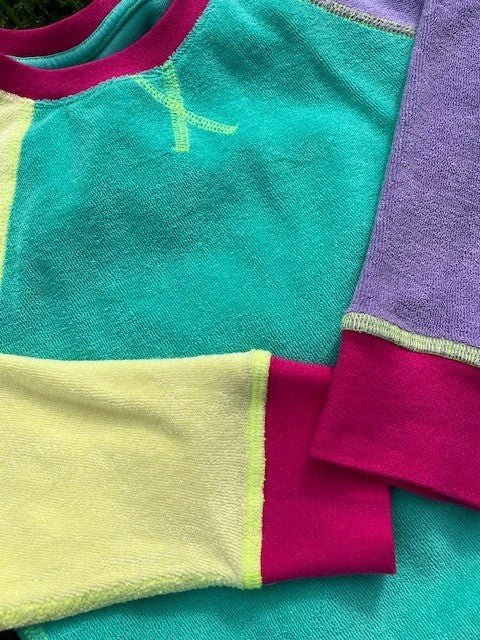 PRE ORDER (Delivery OCTOBER) Neon 90's Raglan Sleeve Terry Toweling Jumper - Slugs & Snails
