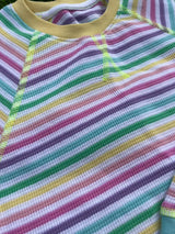 NEW! Pastel Candy Stripe, Raglan Sleeve Waffle Cotton Set