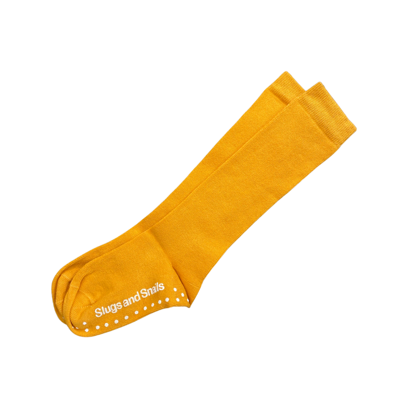 Block Colour Knee Socks - Earth Tones - Mustard