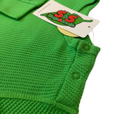waffle cotton set in green with button neck for toddlers