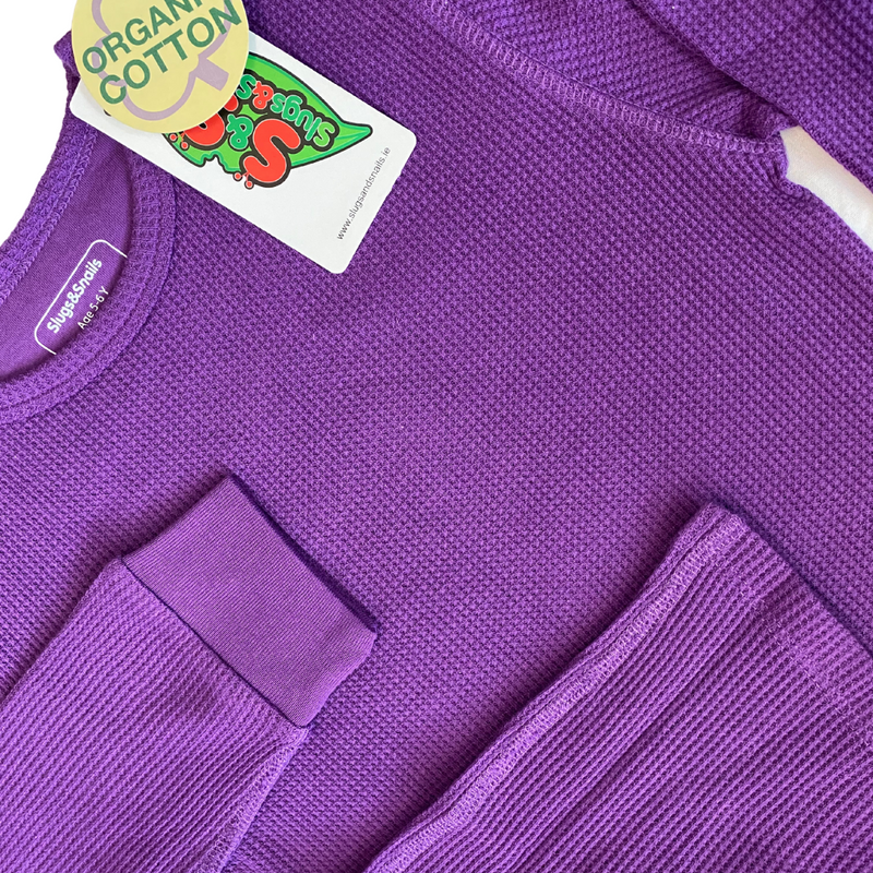 purple organic waffle cotton top 