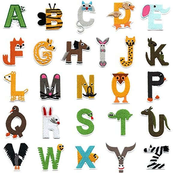 Alphabet Iron On Patches - Animals - Slugs & Snails