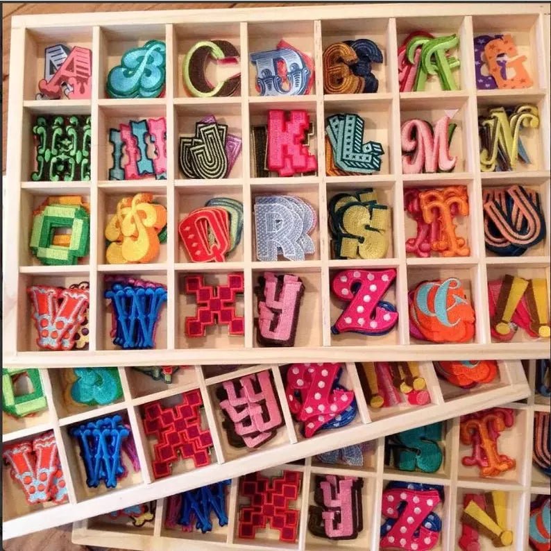Alphabet Iron On Patches - Vintage Letters By Jennie Maizels - Slugs & Snails