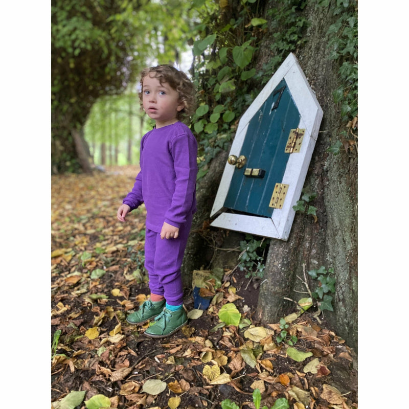 Amethyst Purple Waffle Cotton Set - Slugs & Snails