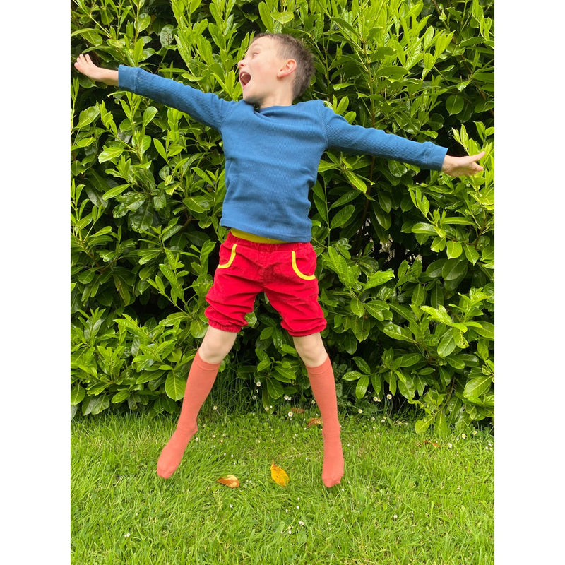 Block Colour Knee Socks - Earth Tones - Earth (Terracotta) - Slugs & Snails