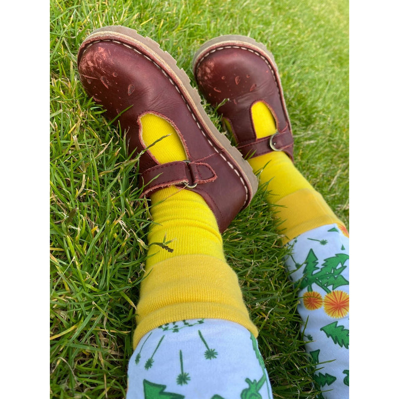 Block Colour Knee Socks - Rainbow - Bright Yellow - Slugs & Snails