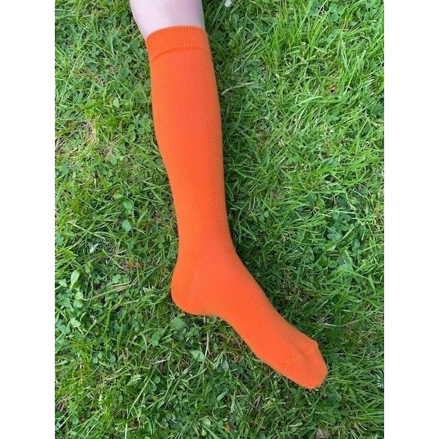 Block Colour Knee Socks - Rainbow - Sunrise Orange - Slugs & Snails