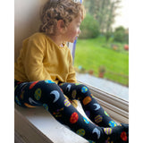 tights with planets, solar system, kids clothes with solar system, organic cotton tights, kids tights with space, space themed clothes, cozmos