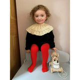 Firey Red Kids' Block Colour Tights - Slugs & Snails