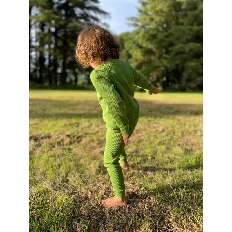 Foliage (Lime) Waffle Cotton Set - Slugs & Snails