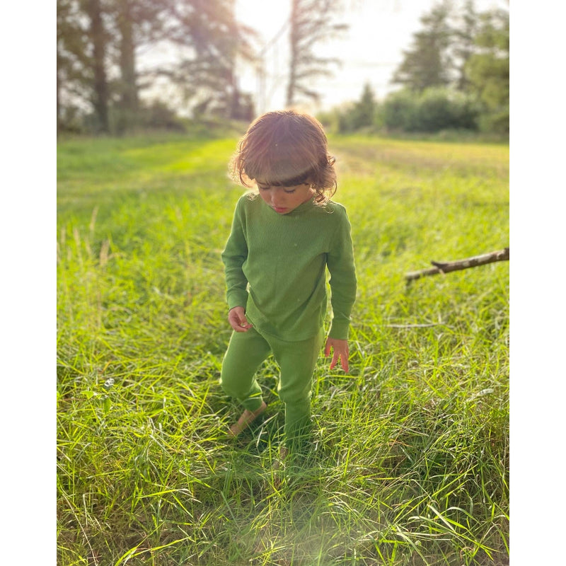 Foliage (Lime) Waffle Cotton Set - Slugs & Snails