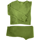 Foliage (Lime) Waffle Cotton Set - Slugs & Snails