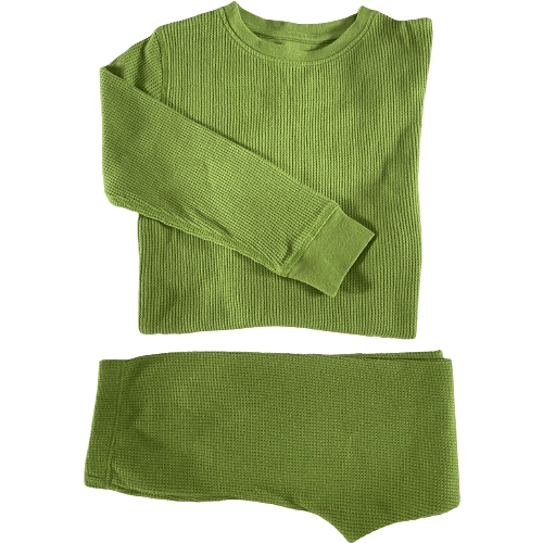 Foliage (Lime) Waffle Cotton Set - Slugs & Snails
