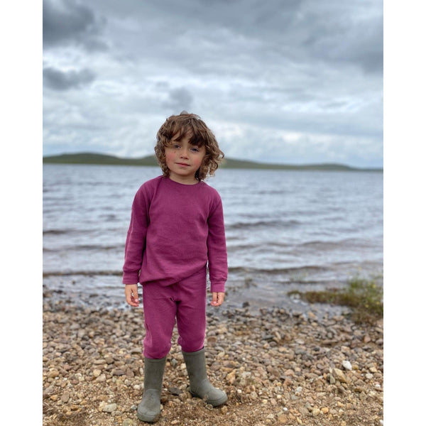 Hawthorn Rose (maroon) Waffle Cotton Set - Slugs & Snails