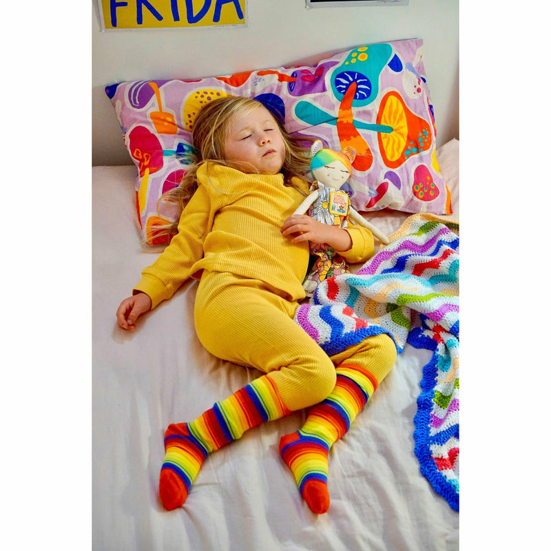 Mustard Waffle Cotton Set - Slugs & Snails