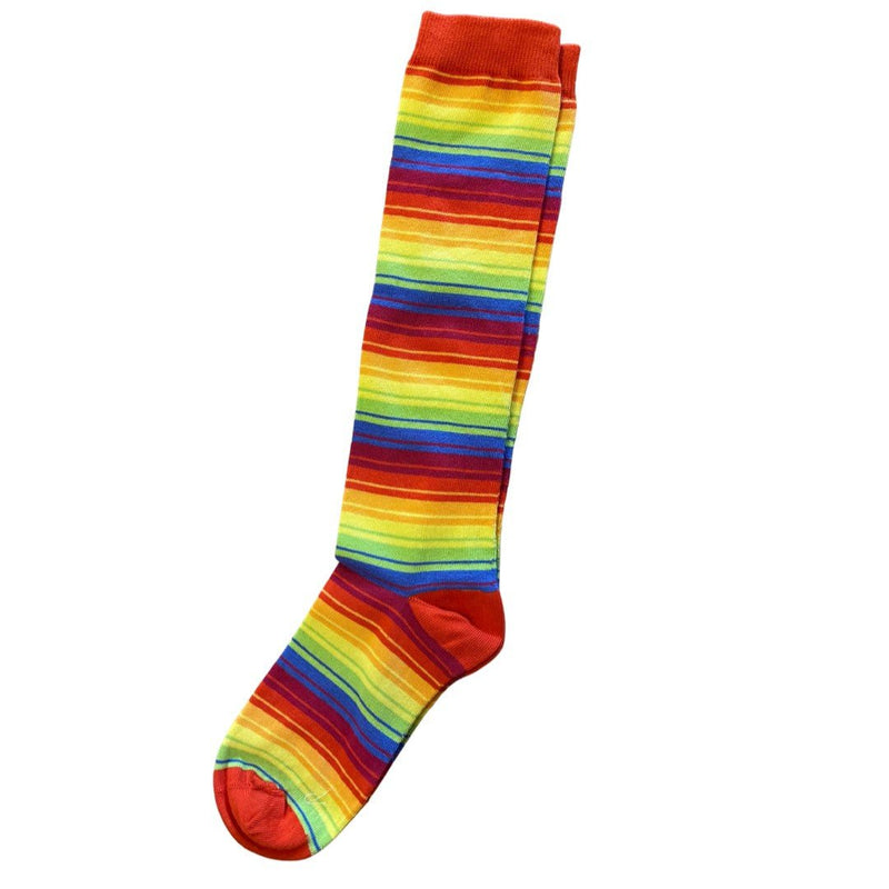 Rainbow Stripe Knee Socks - ADULT Sizes - Slugs & Snails