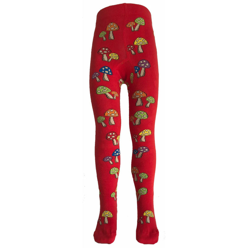Red Fun Guy Rainbow Mushrooms Kids Tights - Slugs & Snails