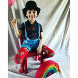Red Fun Guy Rainbow Mushrooms Kids Tights - Slugs & Snails