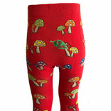Red Fun Guy Rainbow Mushrooms Kids Tights - Slugs & Snails