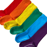 Block Colour Knee Socks - Rainbow - Amethyst Purple