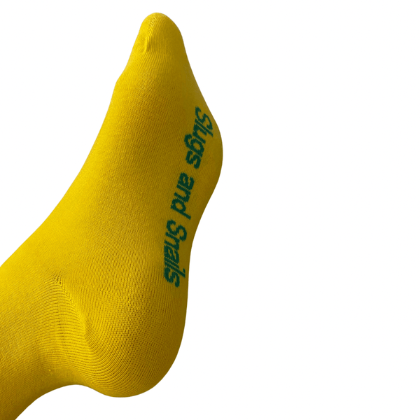Yellow Adult Block Colour Tights - Slugs & Snails